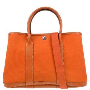Hermes Orange Officier Garden Party 30 TPM Tote Handbag T□I 186121